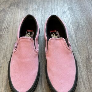 Vans Pink Suede Classic Slip-On Loafers